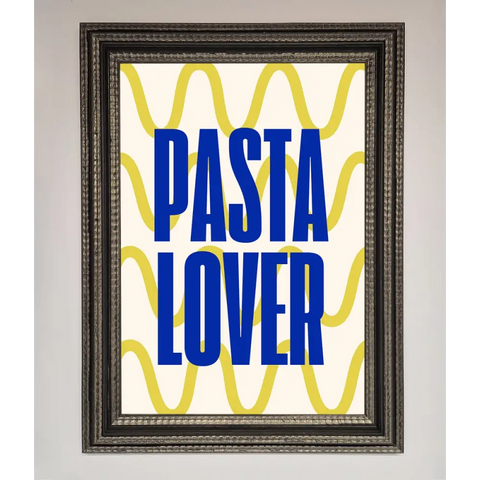 Pasta Lover Framed Wall Art - A3 (29.7 x 42 cm) / Ornate Silver Black - Framed Print