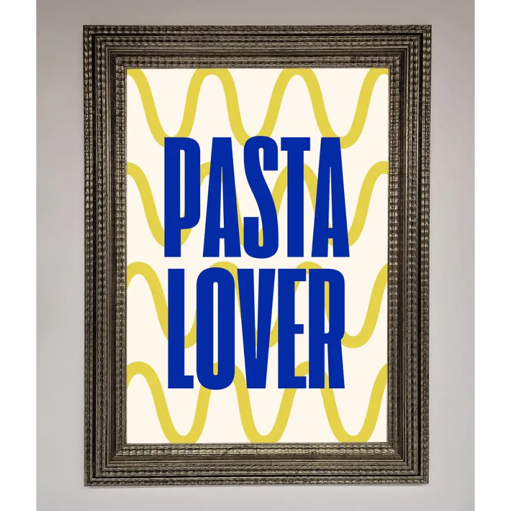 Pasta Lover Framed Wall Art - A3 (29.7 x 42 cm) / Ornate Silver - Framed Print