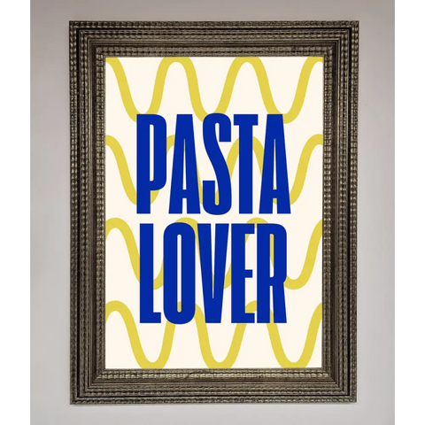 Pasta Lover Framed Wall Art - A3 (29.7 x 42 cm) / Ornate Silver - Framed Print