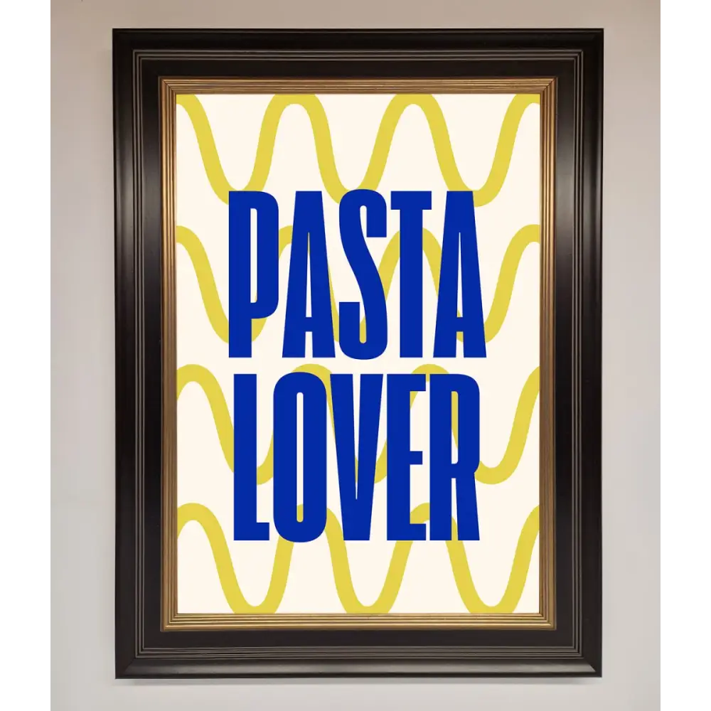 Pasta Lover Framed Wall Art - B0 (100 x 141 cm) / Black Gold - Framed Print