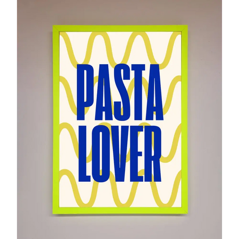 Pasta Lover Framed Wall Art - B0 (100 x 141 cm) / Neon Green - Framed Print
