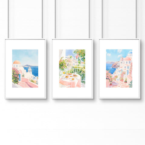 Pastel Wall Art | Set of 3 Beach Decor Wall art Prints