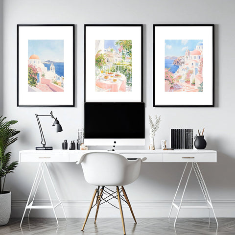 Pastel Wall Art | Set of 3 Beach Decor Wall art Prints