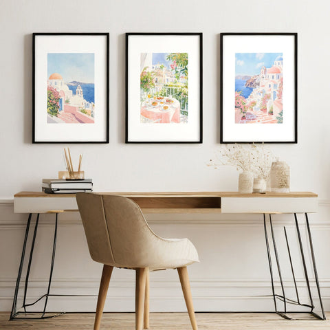 Pastel Wall Art | Set of 3 Beach Decor Wall art Prints
