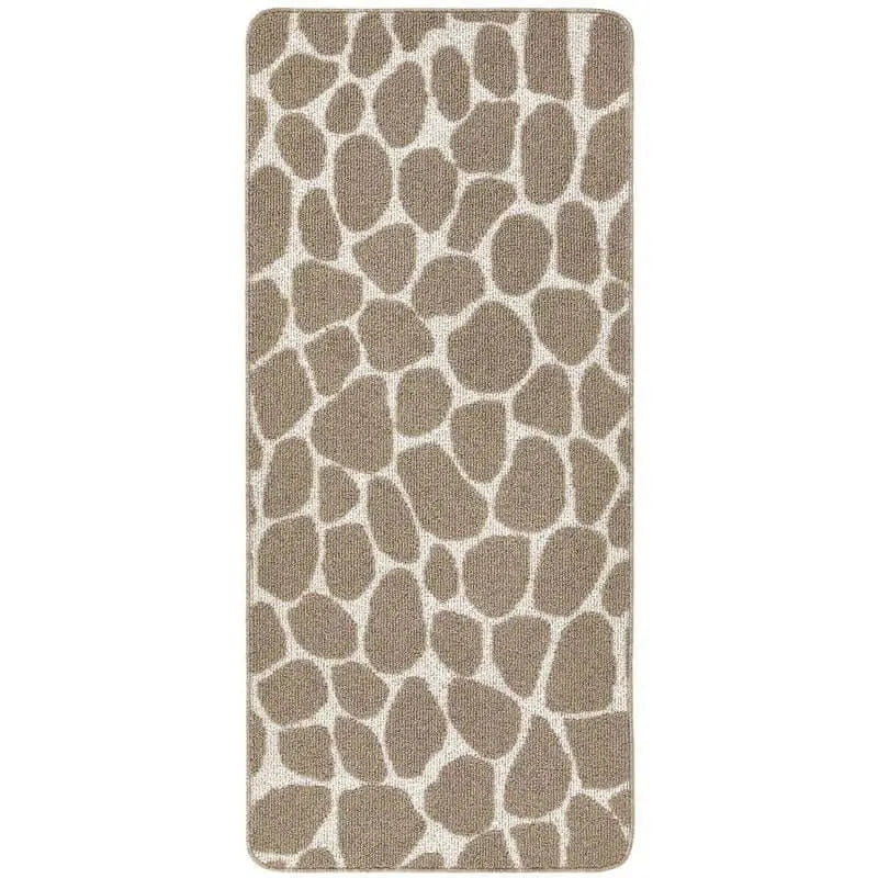 Patterned Washable Mat and Runner in Cream & Brown - Pebble / 67X150 cm - Rugs