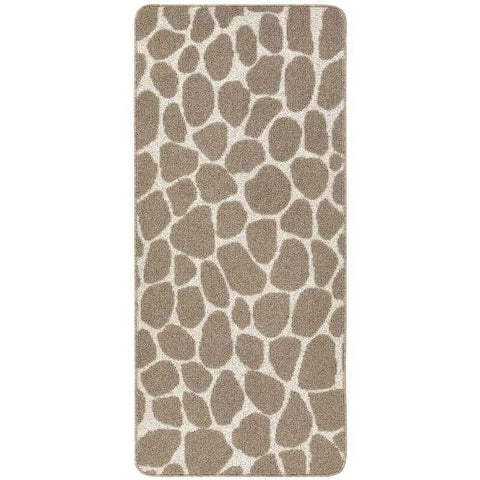 Patterned Washable Mat and Runner in Cream & Brown - Pebble / 67X150 cm - Rugs