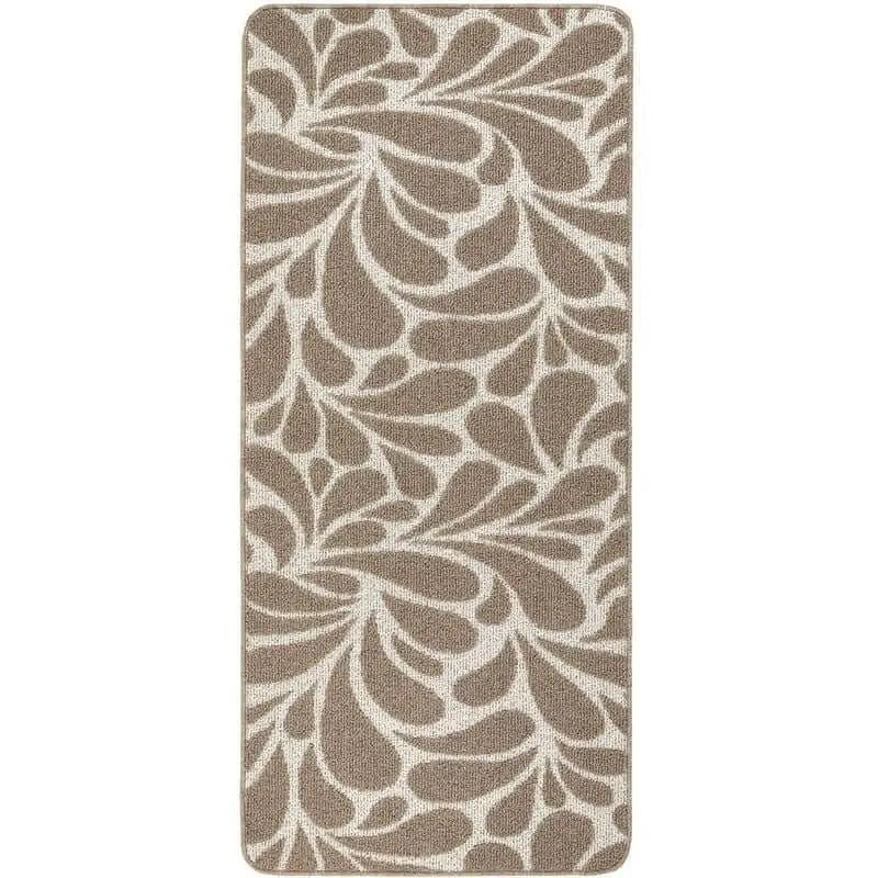Patterned Washable Mat and Runner in Cream & Brown - Raindrop / 67X150 cm - Rugs