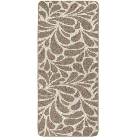 Patterned Washable Mat and Runner in Cream & Brown - Raindrop / 67X150 cm - Rugs