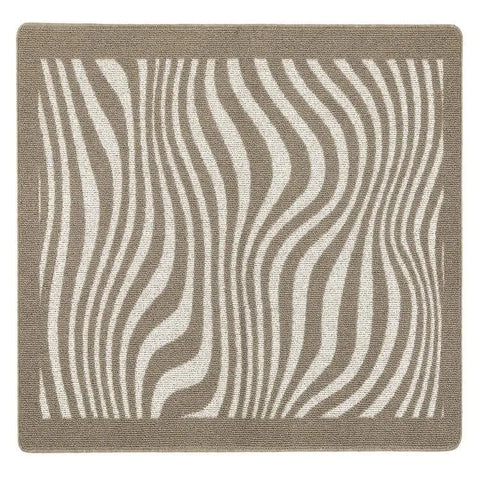 Patterned Washable Mat and Runner in Cream & Brown - Waves / 100X150 cm - Rugs