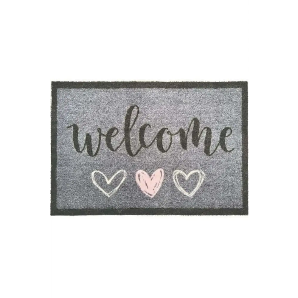 Patterned Washable Mat and Runner - My Welcome Hearts / 50X75 cm - Doormat