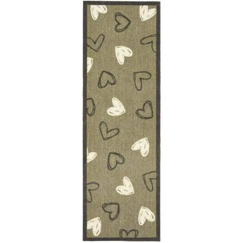 Patterned Washable Mat and Runner - Sage Welcome Hearts / 50X150 cm - Doormat