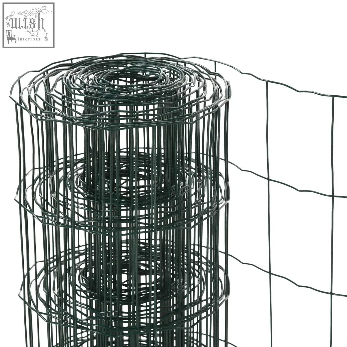 Rolled green pvc coated wire mesh fencing made of galvanized steel for garden poultry and animal protection