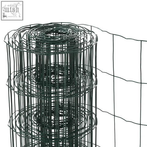Rolled green pvc coated wire mesh fencing made of galvanized steel for garden poultry and animal protection