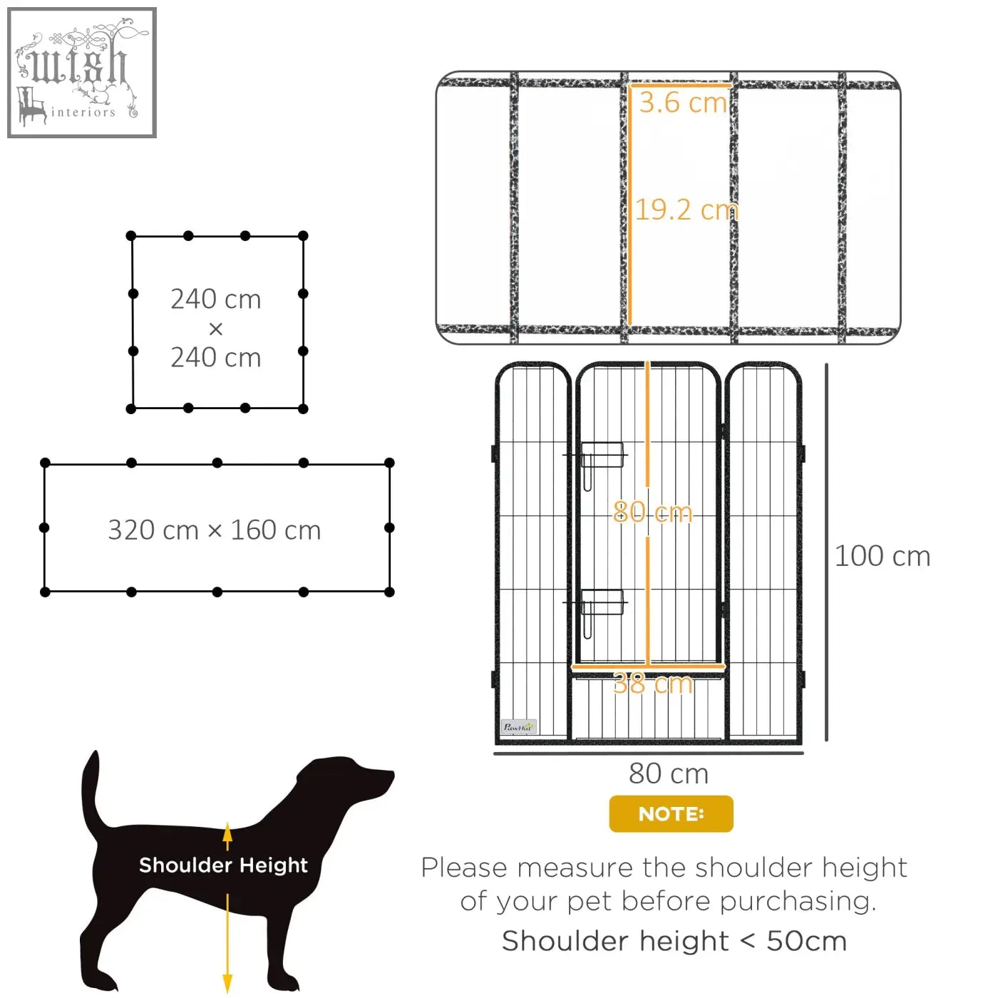 Black metal pawhut 12 panels heavy duty puppy playpen in silver with foldable design and 36mm x 192mm panel sizes