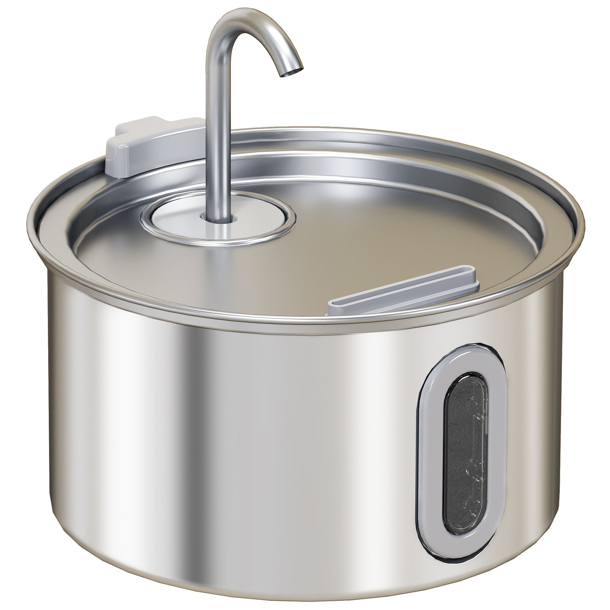 Pawhut stainless steel cat water fountain with water level window and ultra silent pump for easy drinking