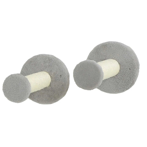 Pawhut 3-piece cat wall furniture in light grey with gray plush scratching posts particle board core and corner platform