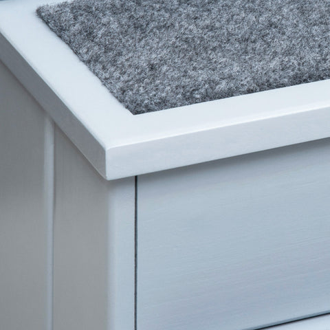 Gray felt mat on pawhut 3 step fir wood dog stairs with maximum load 30kg for easy access to higher places
