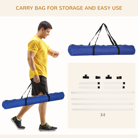 PawHut 4 Pieces Dog Agility Training Equipment, Adjustable Height Jumps Hurdle with Carrying Bag for Outdoor, White