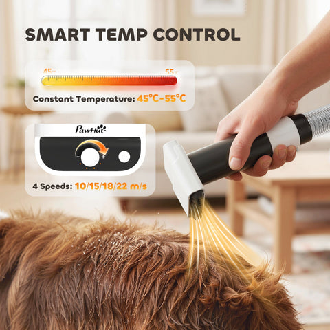 Pawhut black and white 5 in 1 dog grooming vacuum and dryer with electric clipper and adjustable speed settings power cord