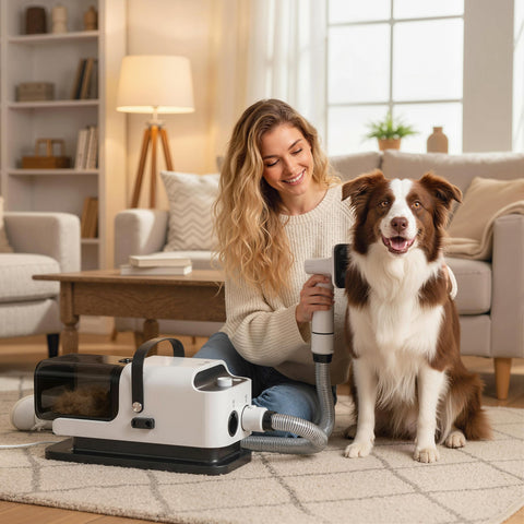 White and black pawhut dog grooming dryer with flexible hose ergonomic handle electric clipper and power cord
