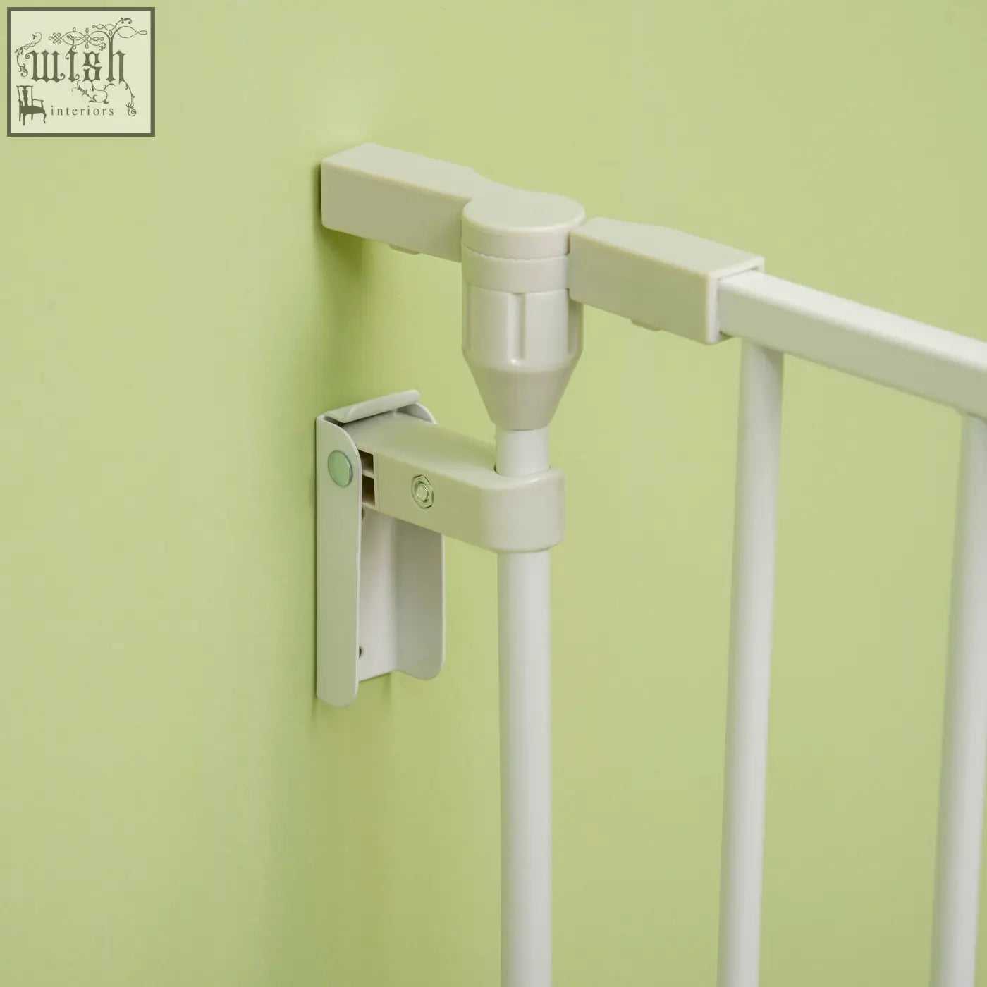 White plastic pet gate with wall-mounted bracket and vertical bars for pawhut 5 panels pet playpen c2 b0 metal fence