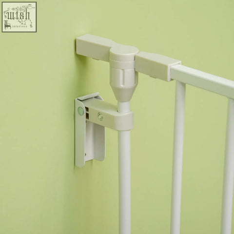 White plastic pet gate with wall-mounted bracket and vertical bars for pawhut 5 panels pet playpen c2 b0 metal fence