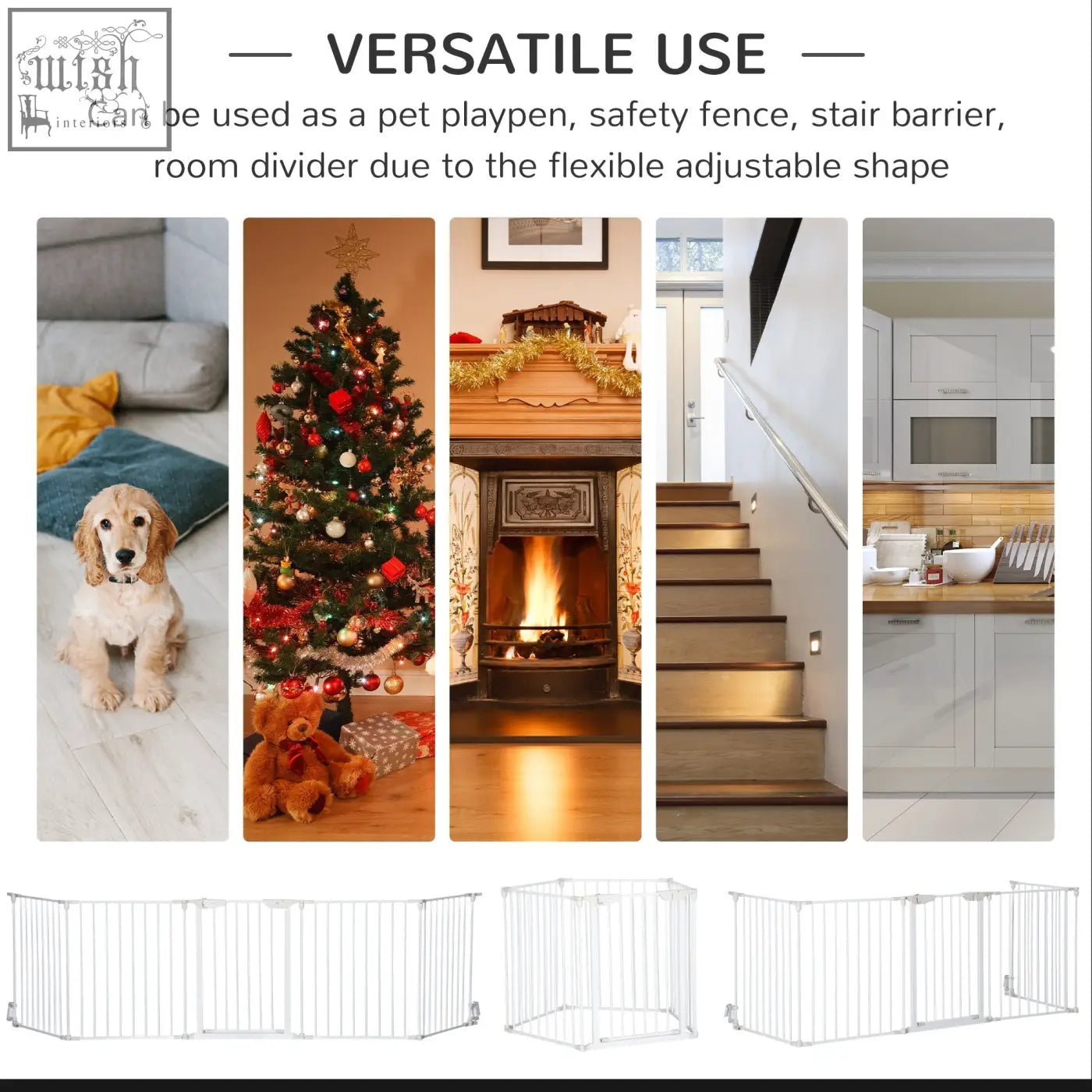 White metal pawhut pet playpen with 5 adjustable panels and walk through door flexible pet gate c2 b0 design