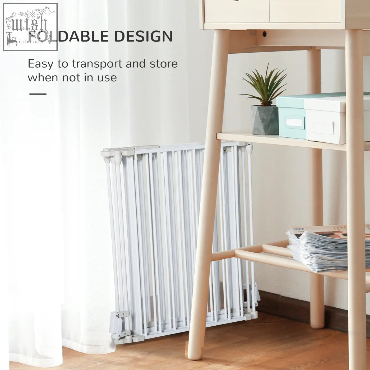 White foldable metal pet gate with sleek modern design for pet playpen and c2 b0 safety by PawHut