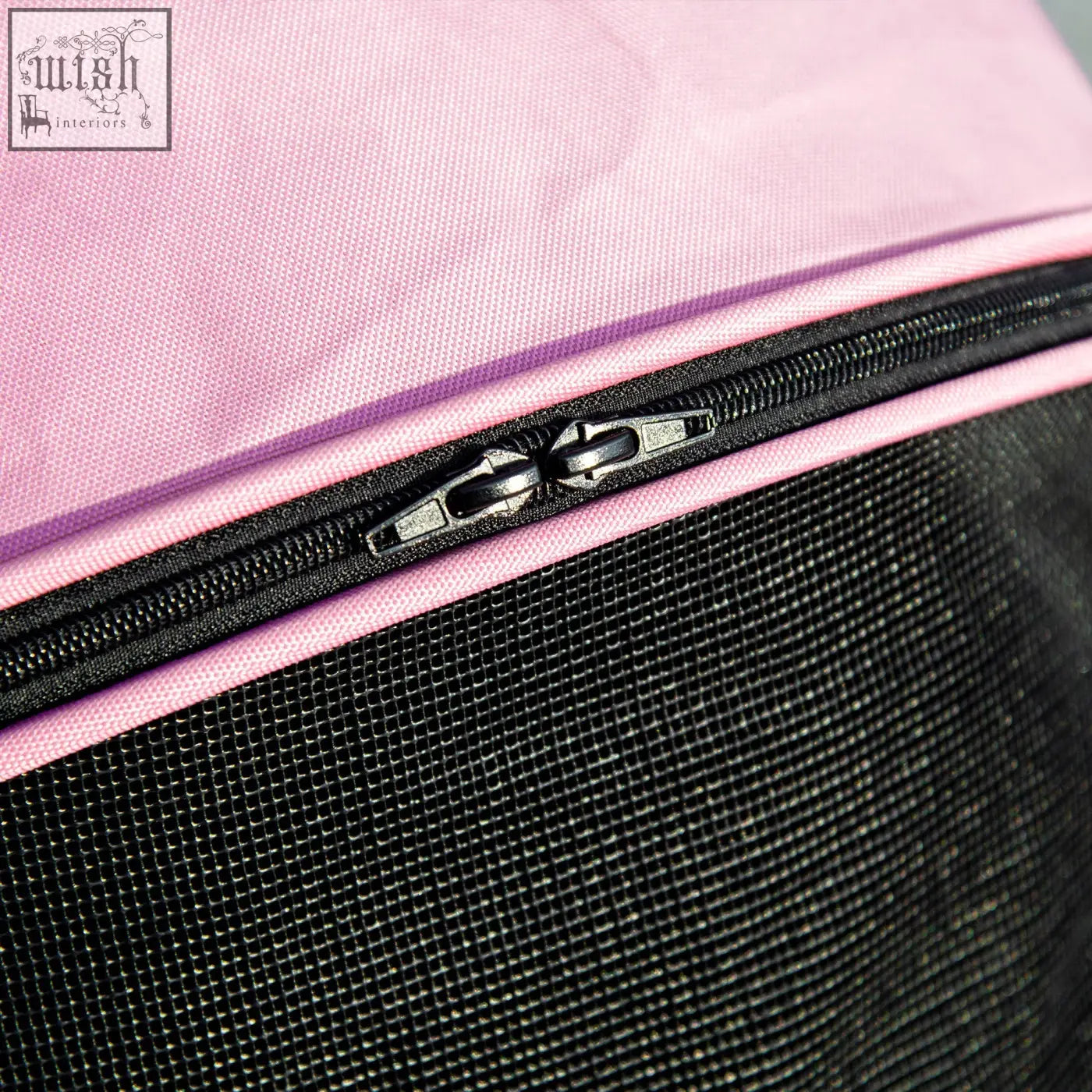 Pink and black mesh fabric storage bag with zipper for pawhut detachable pet stroller with rain cover for small dogs