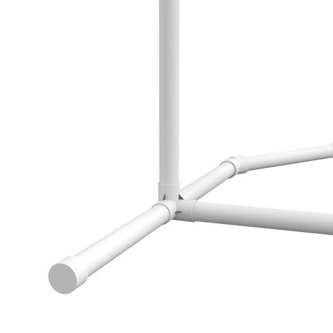 White plastic pipe connector forming tripod base for PawHut dog agility set with oxford carry bag