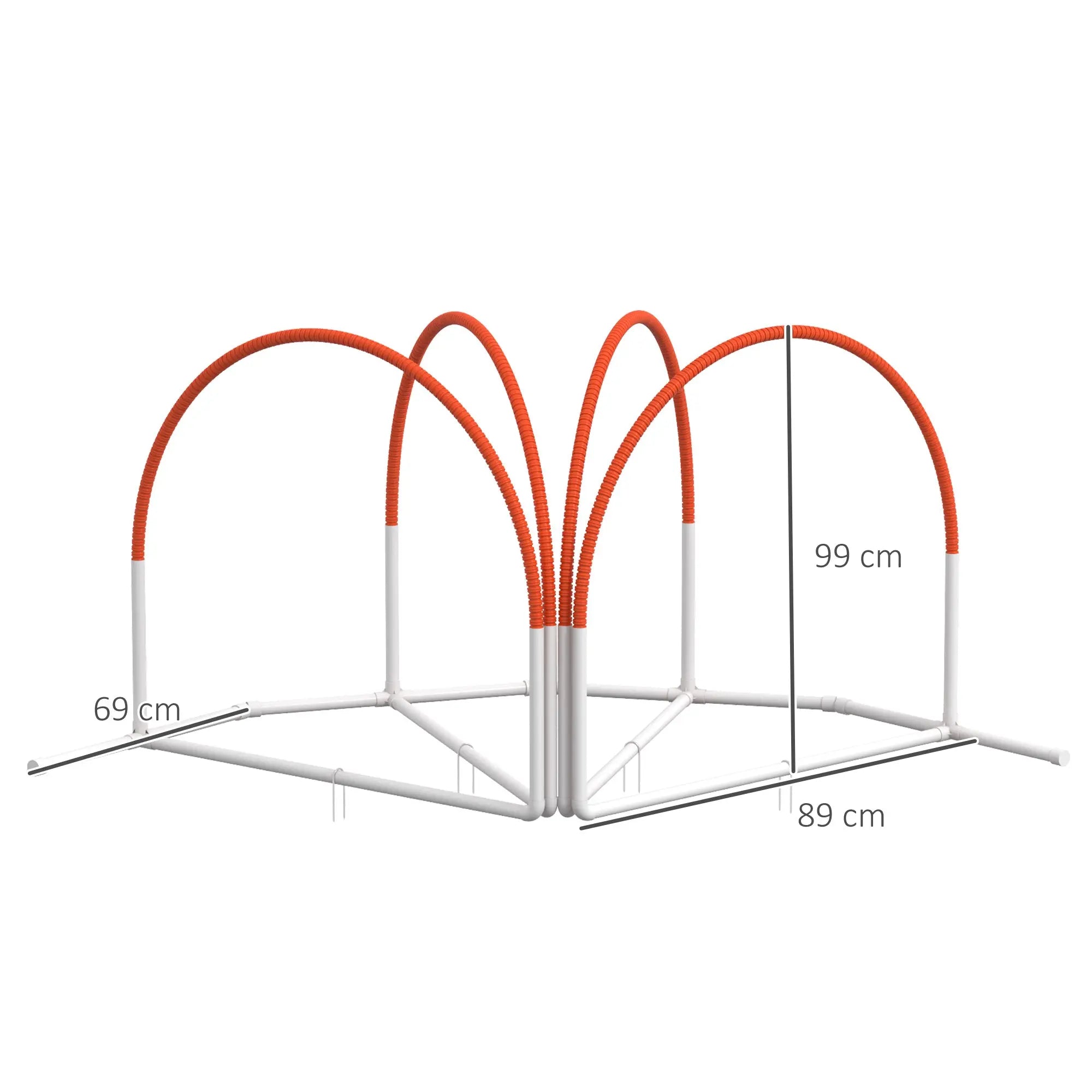 Pawhut dog agility hurdle set in orange and white with flexible ribbed arches and oxford carry bag for easy transport