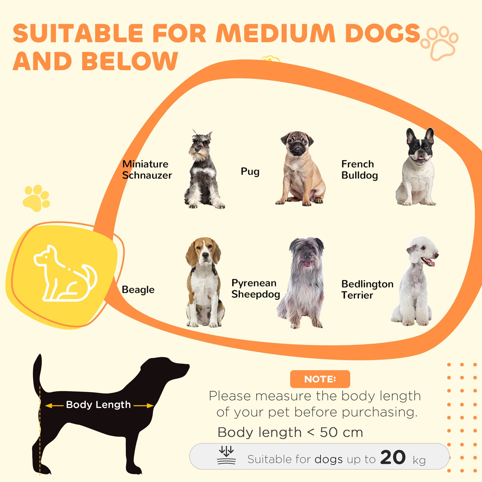 Pawhut dog crate furniture with anti-chew mesh and anti-escape door for medium dogs up to 20 kg with adjustable collar
