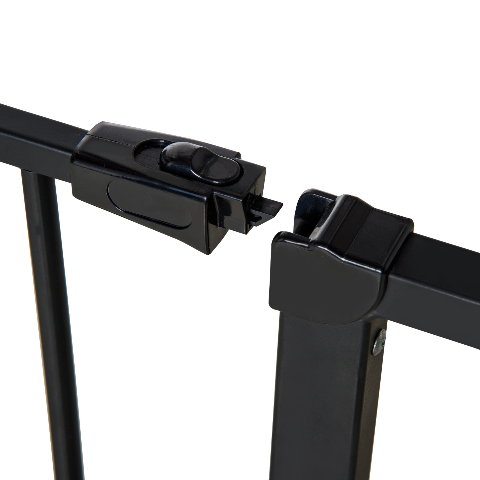 Black coated steel metal safety gate latch with sleek modern design for pawhut pet safety gate stair barrier