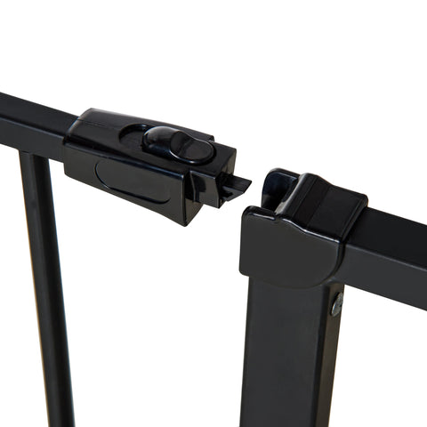Black coated steel metal safety gate latch with sleek modern design for pawhut pet safety gate stair barrier