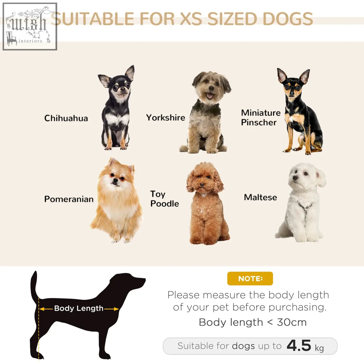 Pawhut pet sofa in grey with wooden frame and soft cushion designed for xs dogs like chihuahua and pomeranian