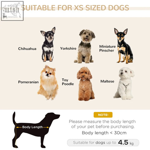 Pawhut pet sofa in grey with wooden frame and soft cushion designed for xs dogs like chihuahua and pomeranian