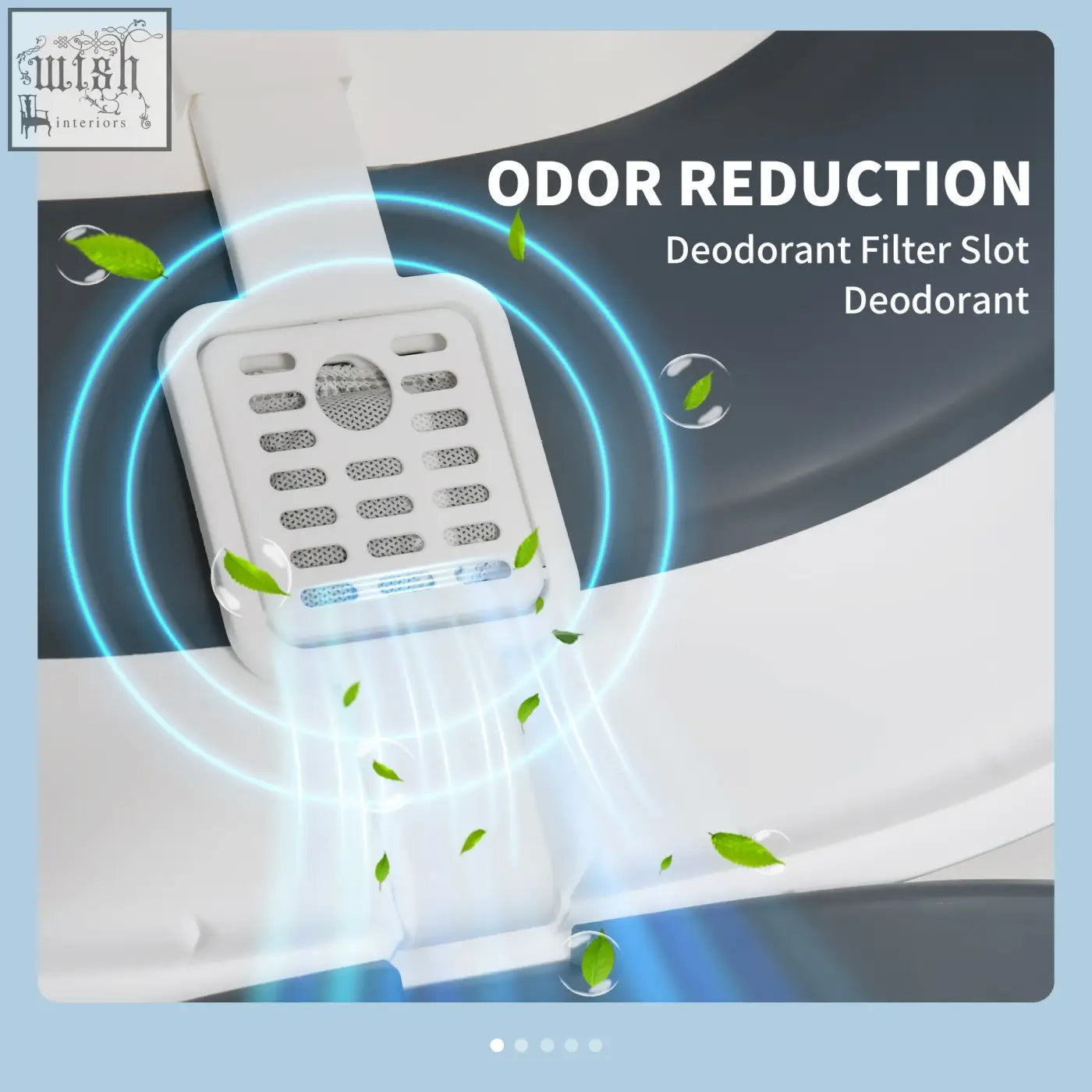 White plastic deodorant filter slot with grid and circular opening for odor reduction in pawhut foldable cat litter box