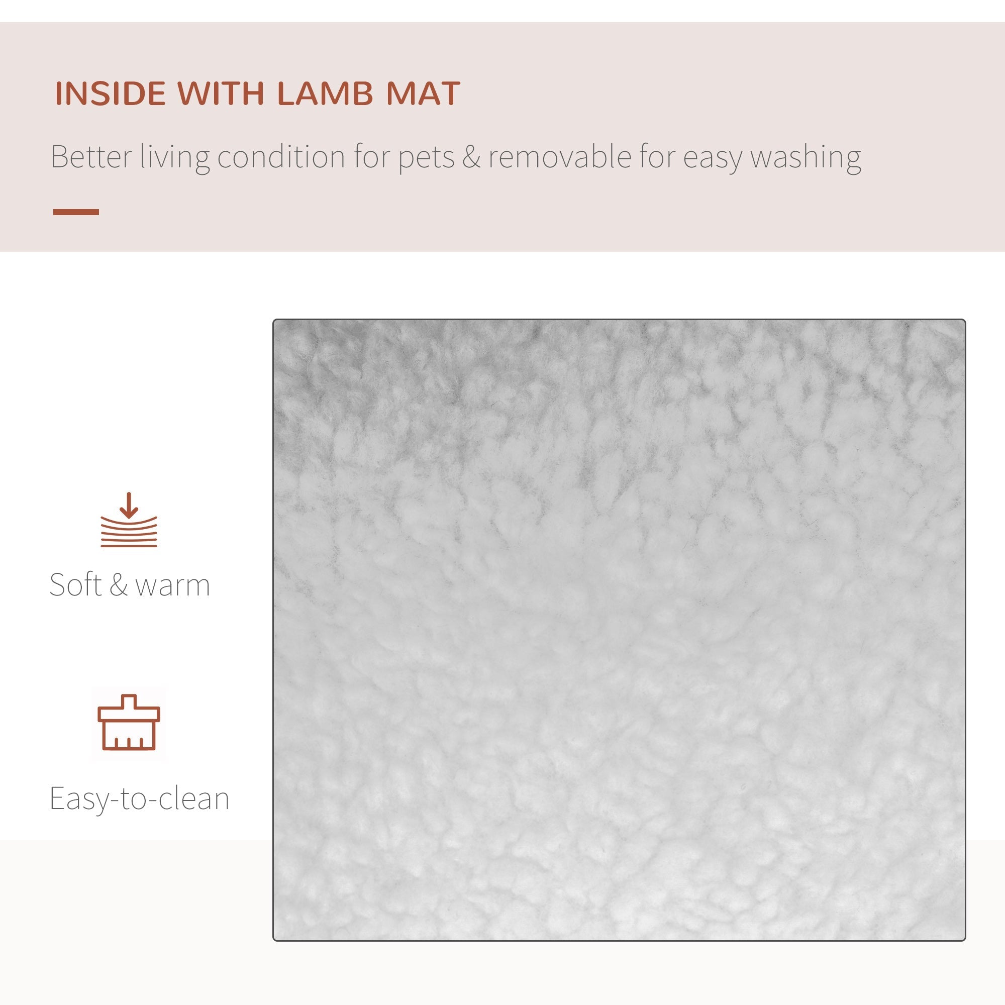 White lamb mat with soft fluffy texture and removable design for easy cleaning in pawhut dark blue pet carrier with mesh doors and storage bags