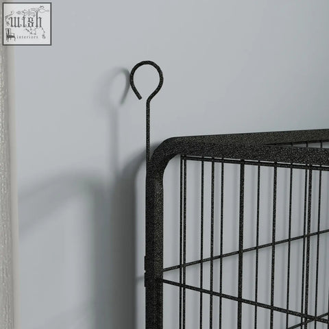 Black metal wire pet playpen rack with hook top for pawhut knockdown design 82l x 82w foldable dog kennel
