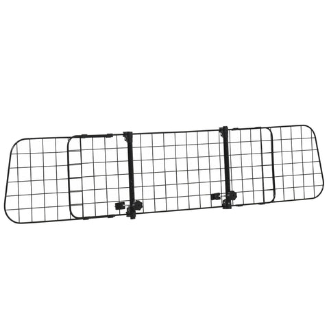 Black metal pet barrier with grid design and central lock for cars by pawhut heavy duty car pet barrier black