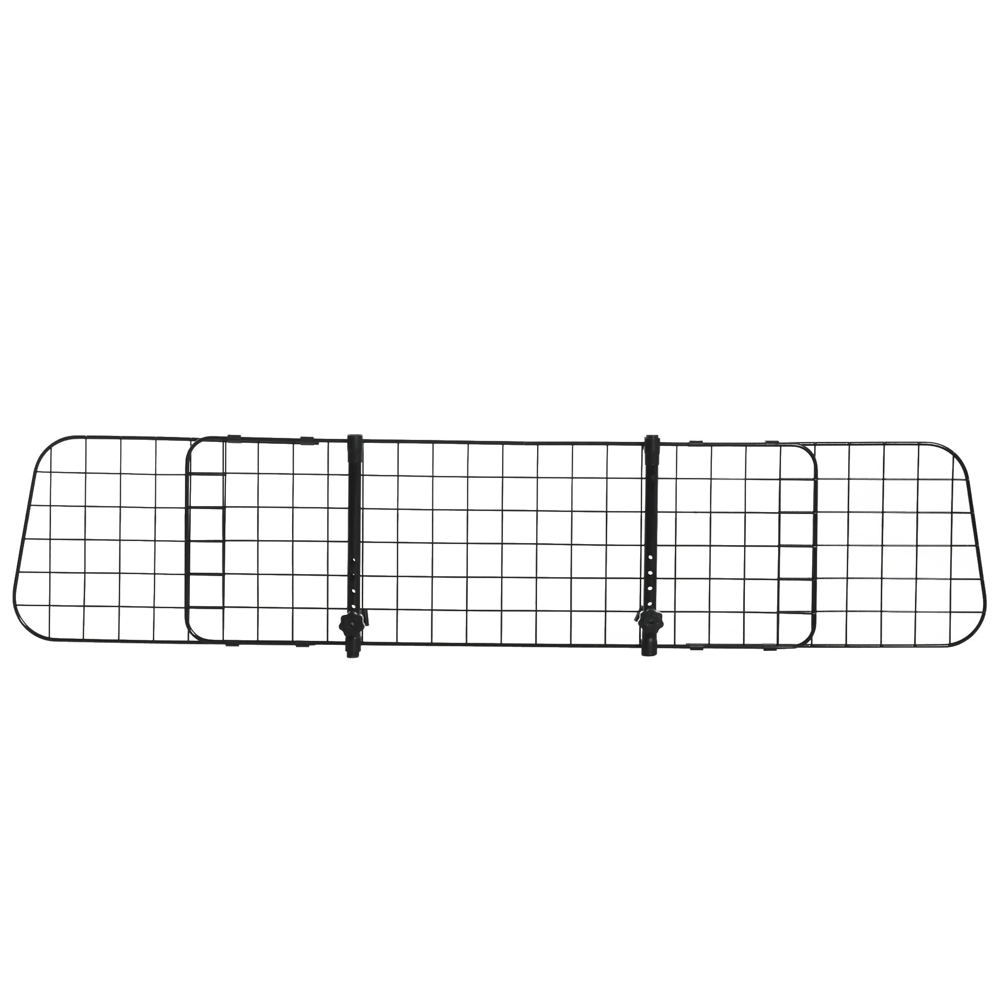 Black metal pet barrier with grid design and adjustable side panels for car pet safety by PawHut