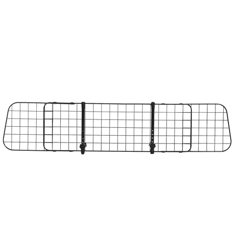 Black metal pet barrier with grid design and adjustable side panels for car pet safety by PawHut