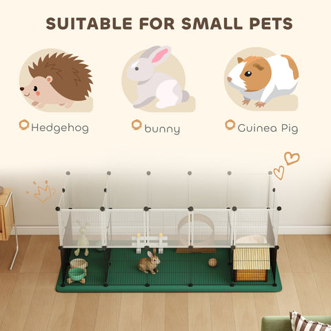 Pawhut small animal cage with transparent plastic and metal panels and green base for indoor outdoor use