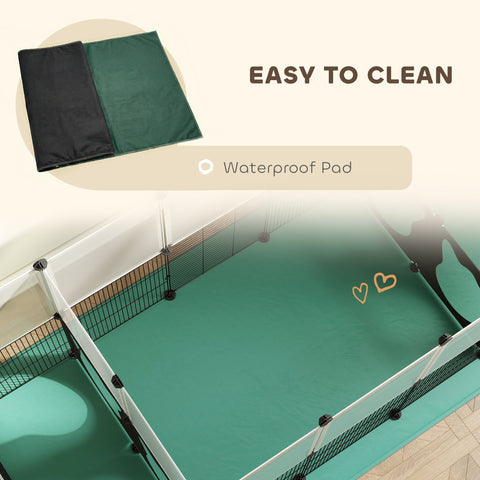Green waterproof pad for small animal cage pawhut pet playpen indoor outdoor animal cage mat