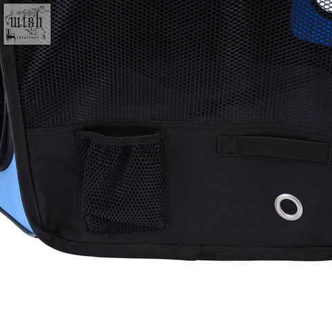Black mesh carrying bag with silver grommet and side pocket for pawhut steel frame 600d oxford pet playpen
