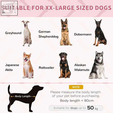 Product label for pawhut red xx large raised dog bed with breathable mesh that lets air flow for indoor outdoor use
