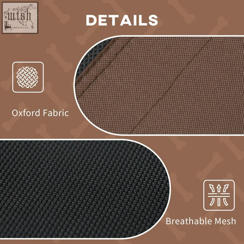 Brown and black oxford fabric elevated dog bed with breathable mesh lining for xl dogs by PawHut