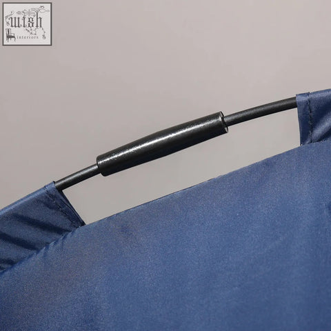 Blue fabric tote bag with black plastic handle for pawhut elevated dog bed with uv canopy small dogs use