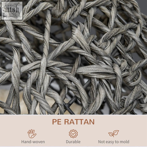 Pawhut rattan elevated cat bed in grey with hand woven twisted pe rattan for pets cool and durable comfort