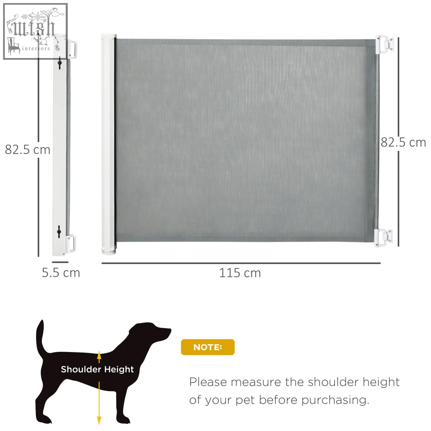 Gray mesh pet gate with white durable steel frame and side handles pawhut retractable safety gate for home use